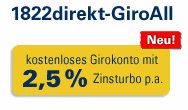 1822direkt-GiroAll mit 2,50% aufs Tagesgeld