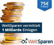 WeltSparen vermittelt 1 Milliarde Einlagen