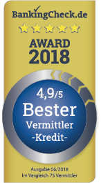 BankingCheck Award 2018 Testsiegel - Vermittler | Kredit