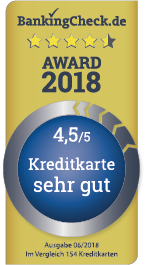 BankingCheck Award 2018 Testsiegel - Kreditkarte