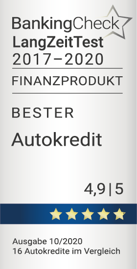 Siegel | BankingCheck & eKomi LangZeitTest 2020 - Santander Consumer Bank carcredit